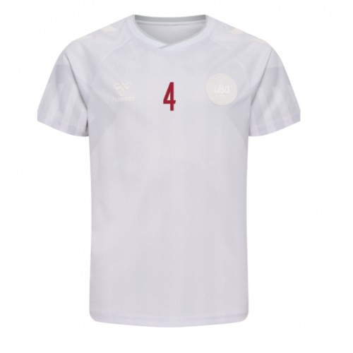 Danmark Simon Kjaer #4 Bortedrakt VM 2022 Kortermet Danmark Simon Kjaer #4 Bortedrakt VM 2022 Kortermet